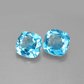  ct natürliche blauer Topas-Edelsteine, Kissenschliff, VVS-VS