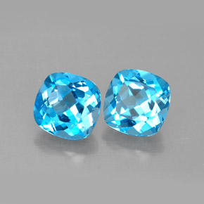  ct natürliche blauer Topas-Edelsteine, Kissenschliff, VVS-VS