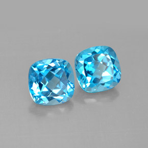  ct natürliche Schweizer Blau Topas-Edelsteine, Kissenschliff, VVS-VS