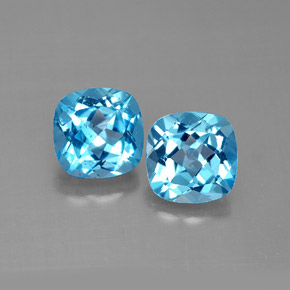 ct natürliche blauer Topas-Edelsteine, Kissenschliff, VVS-VS