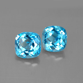  ct natürliche blauer Topas-Edelsteine, Kissenschliff, VVS-VS