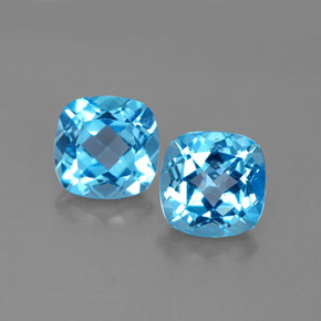  ct natürliche blauer Topas-Edelsteine, Kissenschliff, VVS-VS