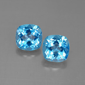 ct natürliche blauer Topas-Edelsteine, Kissenschliff, VVS-VS