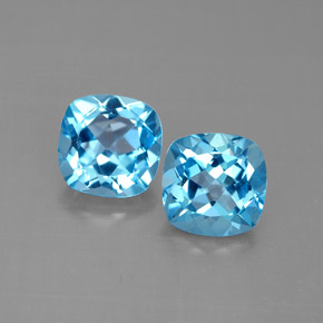  ct natürliche blauer Topas-Edelsteine, Kissenschliff, VVS-VS