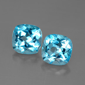  ct natürliche blauer Topas-Edelsteine, Kissenschliff, VVS-VS