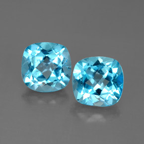  ct natürliche blauer Topas-Edelsteine, Kissenschliff, VVS-VS