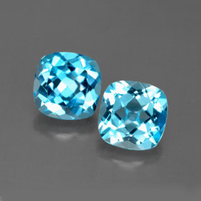  ct natürliche blauer Topas-Edelsteine, Kissenschliff, VVS-VS