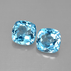  ct natürliche blauer Topas-Edelsteine, Kissenschliff, VVS-VS