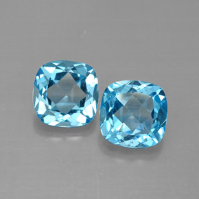  ct natürliche blauer Topas-Edelsteine, Kissenschliff, VVS-VS