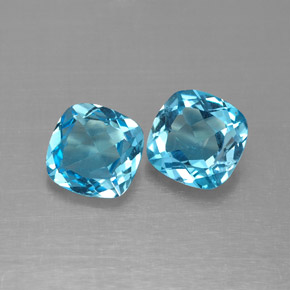  ct natürliche blauer Topas-Edelsteine, Kissenschliff, VVS-VS