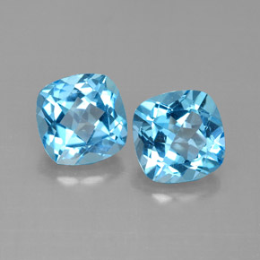  ct natürliche blauer Topas-Edelsteine, Kissenschliff, VVS-VS