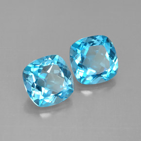 ct natürliche blauer Topas-Edelsteine, Kissenschliff, VVS-VS
