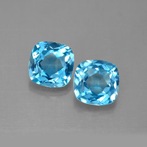  ct natürliche blauer Topas-Edelsteine, Kissenschliff, VVS-VS