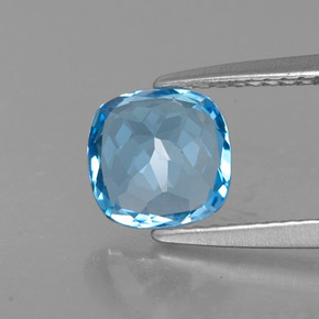 1,55 ctw natürlicher blauer Topas, Kissenschliff, VS