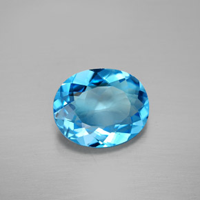 3,72 ctw natürlicher blauer Topas, Oval Schliff, VVS-VS
