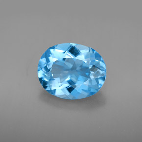 4,11 ctw natürlicher blauer Topas, Oval Schliff, VVS