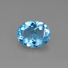 2,94 ctw natürlicher blauer Topas, Oval Schliff, VS