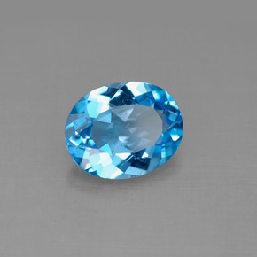 2,76 ctw natürlicher blauer Topas, Oval Schliff, VS