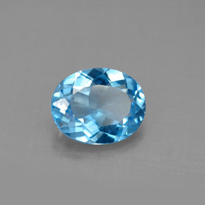 2,81 ctw natürlicher blauer Topas, Oval Schliff, VS