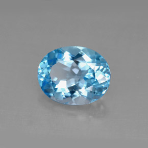 3,04 ctw natürlicher blauer Topas, Oval Schliff, VS