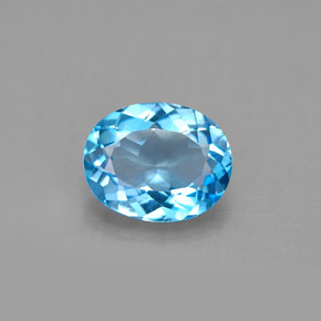 2,90 ctw natürlicher blauer Topas, Oval Schliff, VS