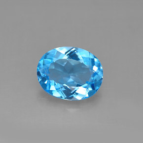 3,01 ctw natürlicher blauer Topas, Oval Schliff, VS