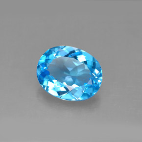 3,01 ctw natürlicher blauer Topas, Oval Schliff, VS