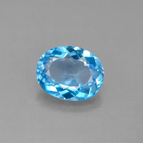 3,11 ctw natürlicher blauer Topas, Oval Schliff, VS