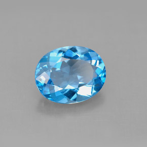 3,03 ctw natürlicher blauer Topas, Oval Schliff, VS