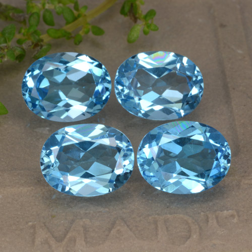 9,12 ct natürliche blauer Topas-Edelsteine, Oval Schliff, VVS-VS