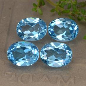 9,12 ct natürliche blauer Topas-Edelsteine, Oval Schliff, VVS-VS