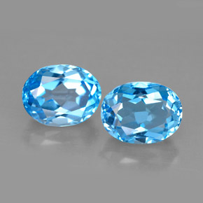  ct natürliche blauer Topas-Edelsteine, Oval Schliff, VVS-VS
