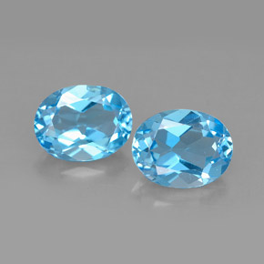  ct natürliche blauer Topas-Edelsteine, Oval Schliff, VVS-VS