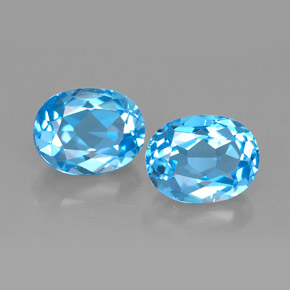 ct natürliche blauer Topas-Edelsteine, Oval Schliff, VVS-VS