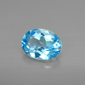 1,40 ctw natürlicher blauer Topas, Oval Schliff, VS