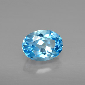 1,72 ctw natürlicher blauer Topas, Oval Schliff, VS