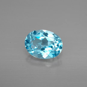 1,50 ctw natürlicher blauer Topas, Oval Schliff, VVS-VS