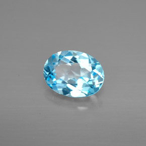 1,39 ctw natürlicher blauer Topas, Oval Schliff, VVS-VS