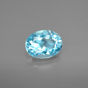 1,54 ctw natürlicher blauer Topas, Oval Schliff, VVS-VS