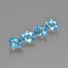 5,78 ct natürliche blauer Topas-Edelsteine, Oval Schliff, VVS-VS