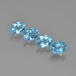 5,78 ct natürliche blauer Topas-Edelsteine, Oval Schliff, VVS-VS