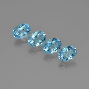 6,41 ct natürliche blauer Topas-Edelsteine, Oval Schliff, VVS-VS