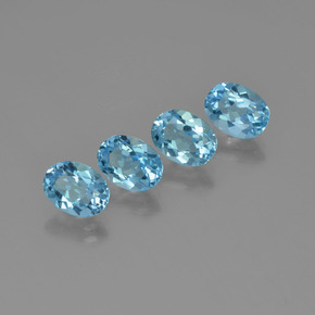 6,41 ct natürliche blauer Topas-Edelsteine, Oval Schliff, VVS-VS
