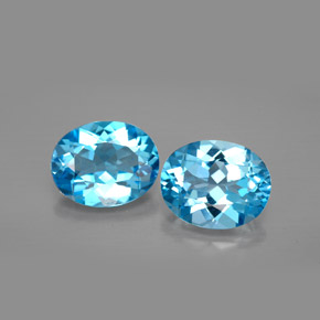 ct natürliche blauer Topas-Edelsteine, Oval Schliff, VVS-VS
