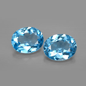  ct natürliche blauer Topas-Edelsteine, Oval Schliff, VVS-VS