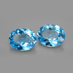  ct natürliche blauer Topas-Edelsteine, Oval Schliff, VVS-VS