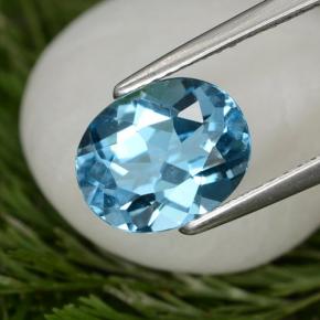 3,09 ctw natürlicher blauer Topas, Oval Schliff, VS