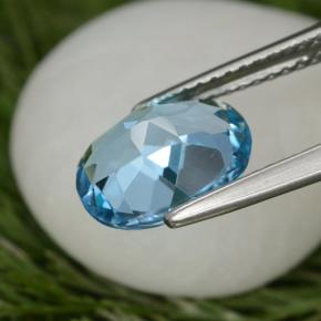 3,09 ctw natürlicher blauer Topas, Oval Schliff, VS