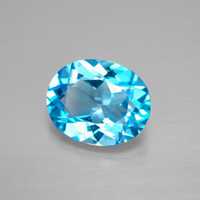 3,09 ctw natürlicher blauer Topas, Oval Schliff, VVS-VS