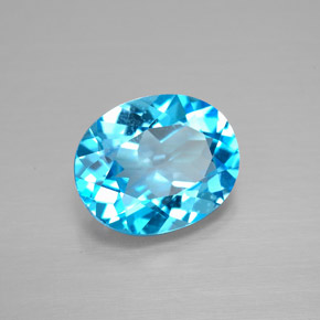 3,09 ctw natürlicher blauer Topas, Oval Schliff, VVS-VS